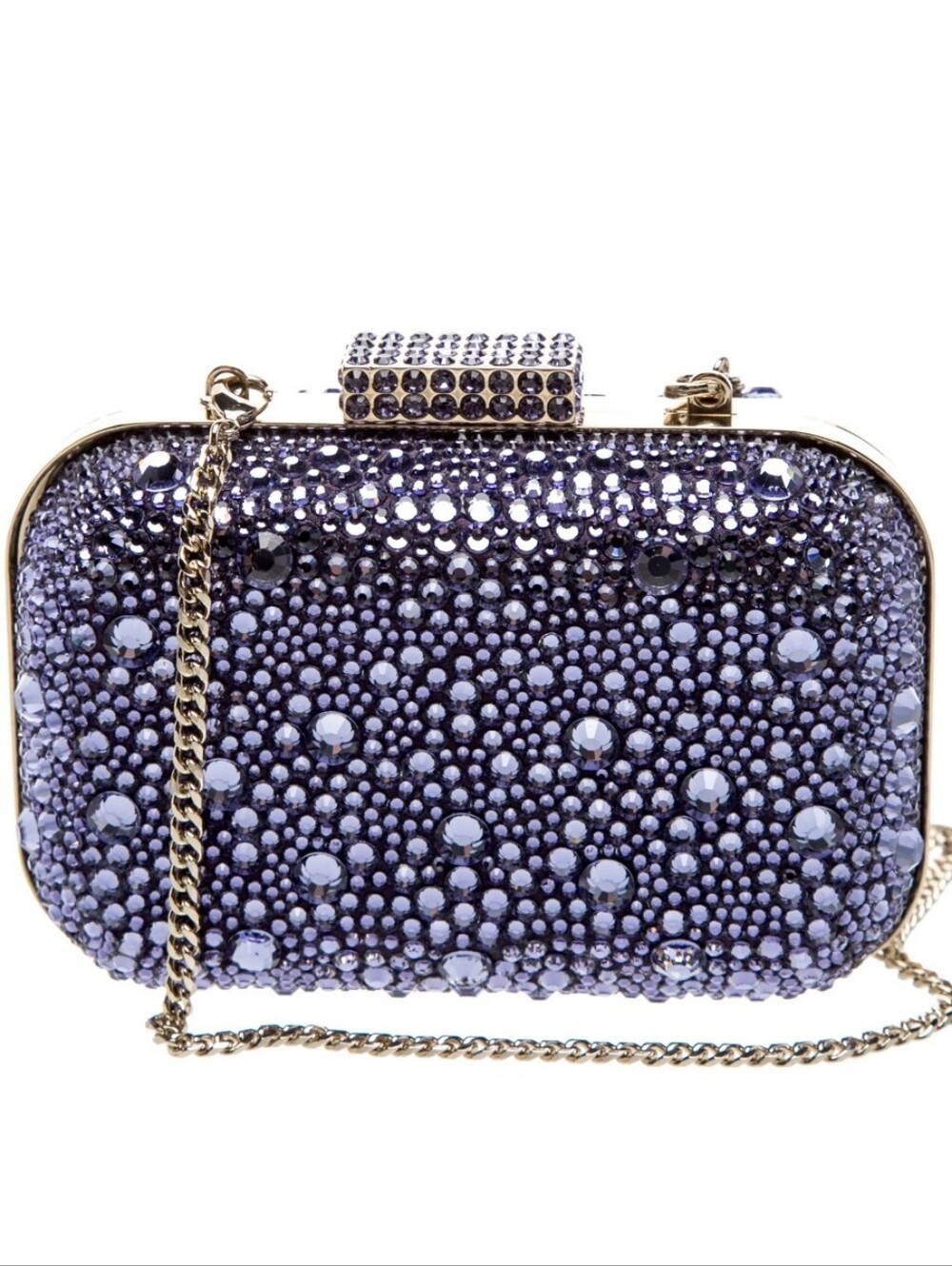 Jimmy Choo Women's Purple Crystal-Embellished Minaudière Clutch Bag